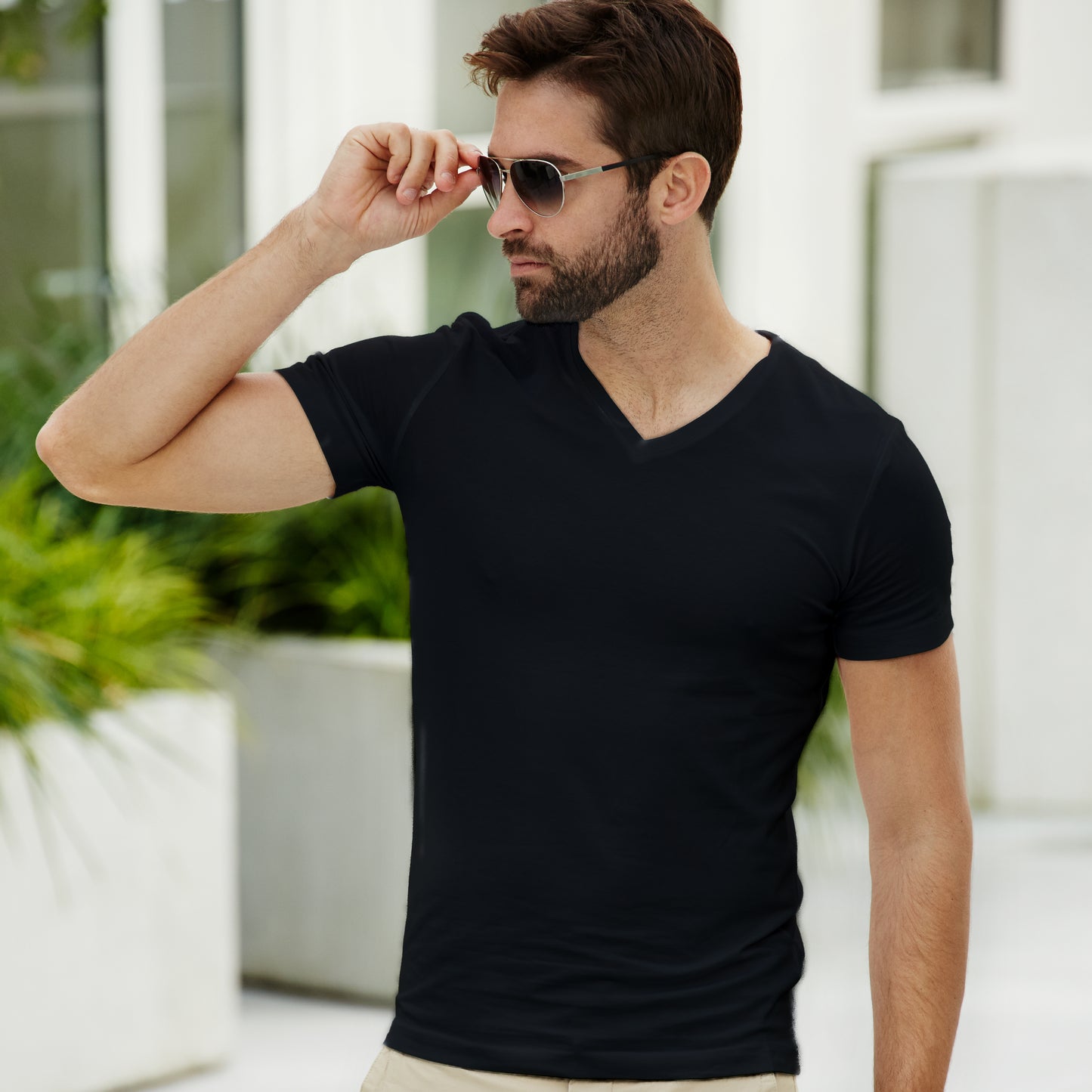 Iconic Black V-Neck