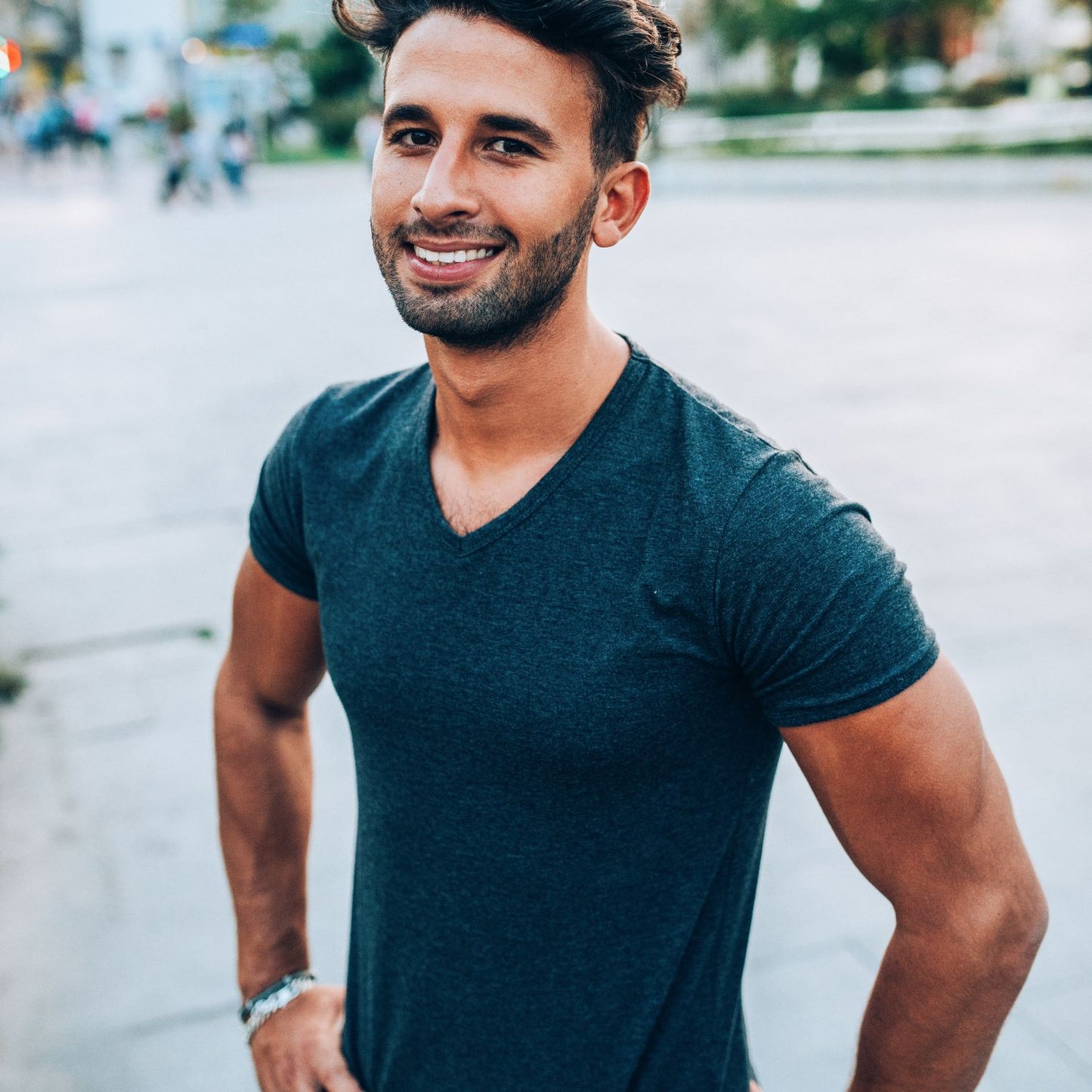 Charcoal Mist V-Neck